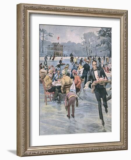 Skating Dutch Waiter-Alfredo Ortelli-Framed Art Print