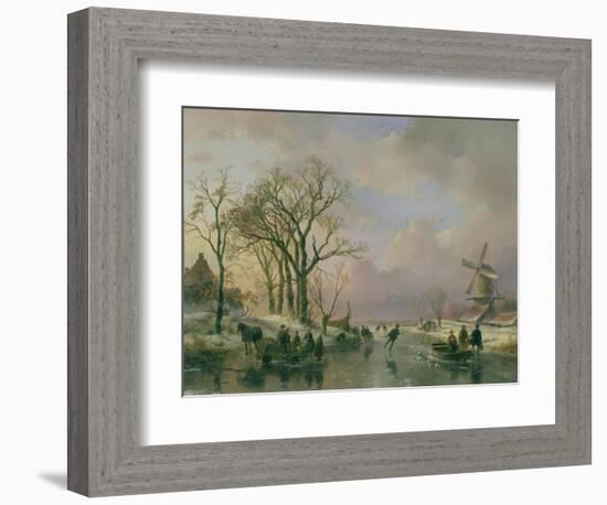 Skating in Holland-Andreas Schelfhout-Framed Giclee Print