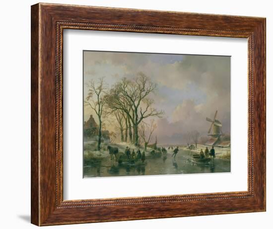 Skating in Holland-Andreas Schelfhout-Framed Giclee Print