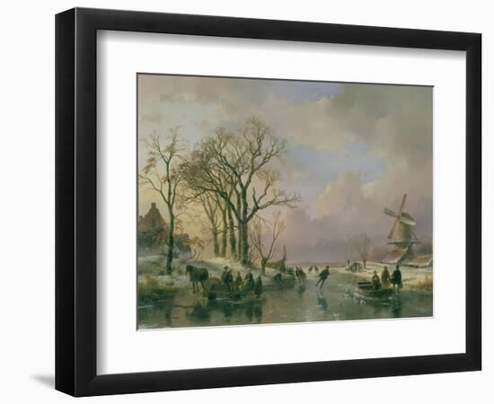 Skating in Holland-Andreas Schelfhout-Framed Giclee Print