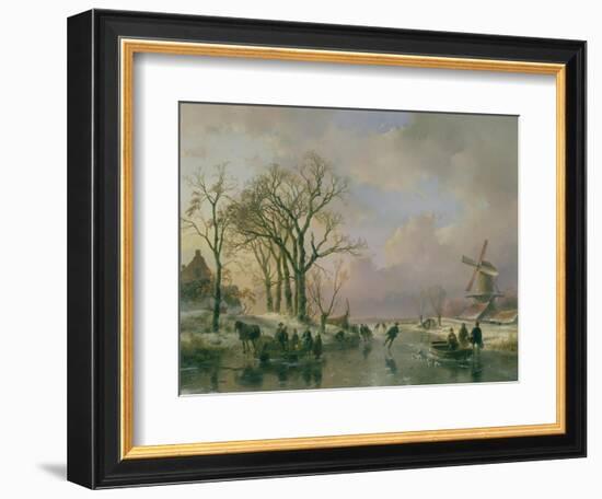 Skating in Holland-Andreas Schelfhout-Framed Giclee Print