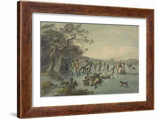 Skating in Hyde Park, C.1785-Julius Caesar Ibbetson-Framed Giclee Print