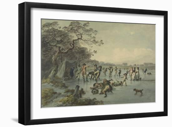 Skating in Hyde Park, C.1785-Julius Caesar Ibbetson-Framed Giclee Print