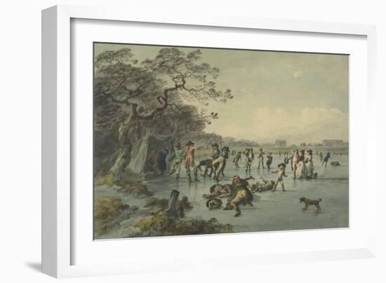 Skating in Hyde Park, C.1785-Julius Caesar Ibbetson-Framed Giclee Print