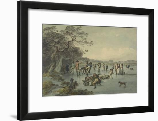 Skating in Hyde Park, C.1785-Julius Caesar Ibbetson-Framed Giclee Print