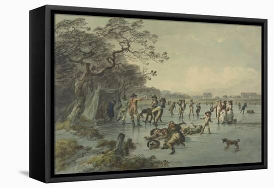 Skating in Hyde Park, C.1785-Julius Caesar Ibbetson-Framed Premier Image Canvas