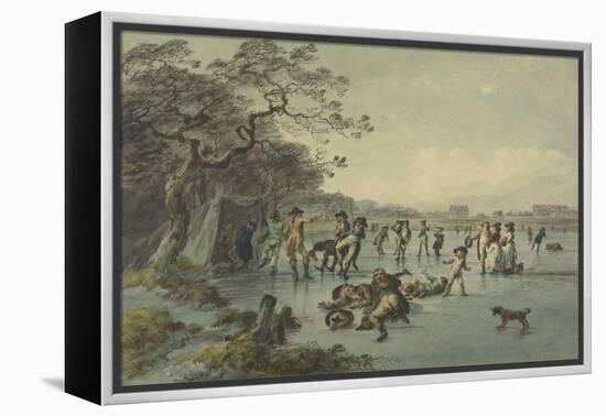 Skating in Hyde Park, C.1785-Julius Caesar Ibbetson-Framed Premier Image Canvas