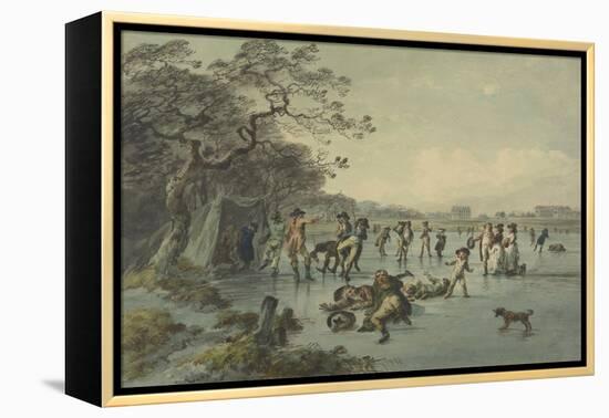 Skating in Hyde Park, C.1785-Julius Caesar Ibbetson-Framed Premier Image Canvas