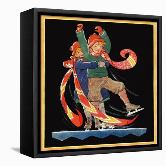 Skating Lesson - Child Life-Hazel Frazee-Framed Premier Image Canvas