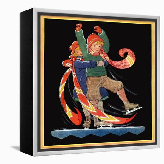 Skating Lesson - Child Life-Hazel Frazee-Framed Premier Image Canvas