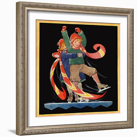 Skating Lesson - Child Life-Hazel Frazee-Framed Giclee Print