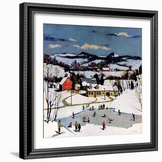 "Skating on Farm Pond,"January 1, 1950-Paul Sample-Framed Giclee Print