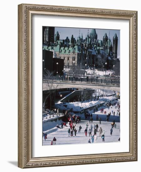 Skating on the Rideau Canal - Ottawa, Ontario, Canada-null-Framed Photographic Print