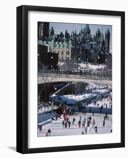 Skating on the Rideau Canal - Ottawa, Ontario, Canada-null-Framed Photographic Print