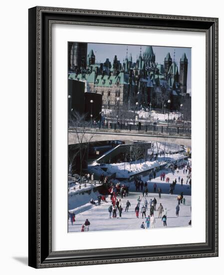 Skating on the Rideau Canal - Ottawa, Ontario, Canada-null-Framed Photographic Print