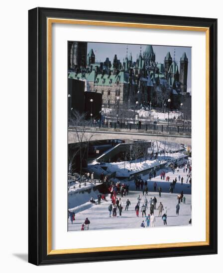 Skating on the Rideau Canal - Ottawa, Ontario, Canada-null-Framed Photographic Print