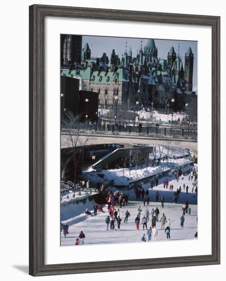 Skating on the Rideau Canal - Ottawa, Ontario, Canada-null-Framed Photographic Print