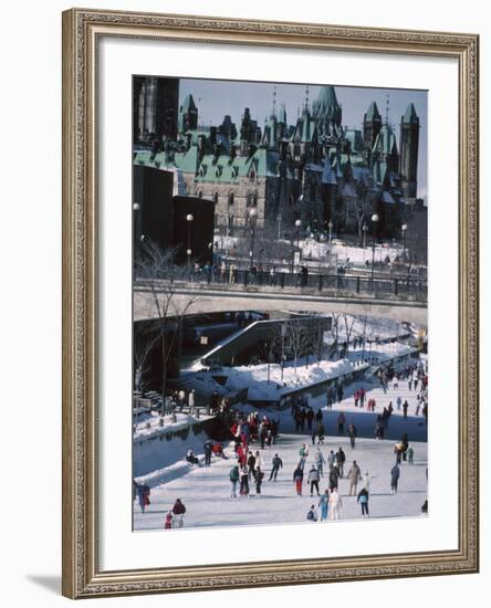 Skating on the Rideau Canal - Ottawa, Ontario, Canada-null-Framed Photographic Print