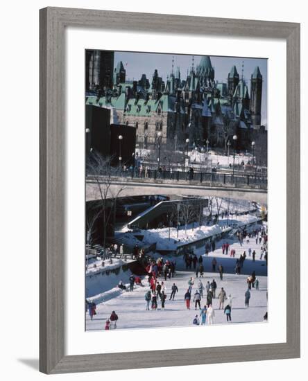 Skating on the Rideau Canal - Ottawa, Ontario, Canada-null-Framed Photographic Print