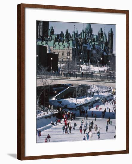 Skating on the Rideau Canal - Ottawa, Ontario, Canada-null-Framed Photographic Print