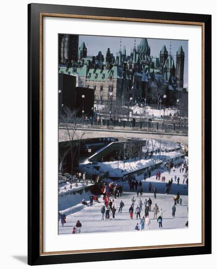 Skating on the Rideau Canal - Ottawa, Ontario, Canada-null-Framed Photographic Print