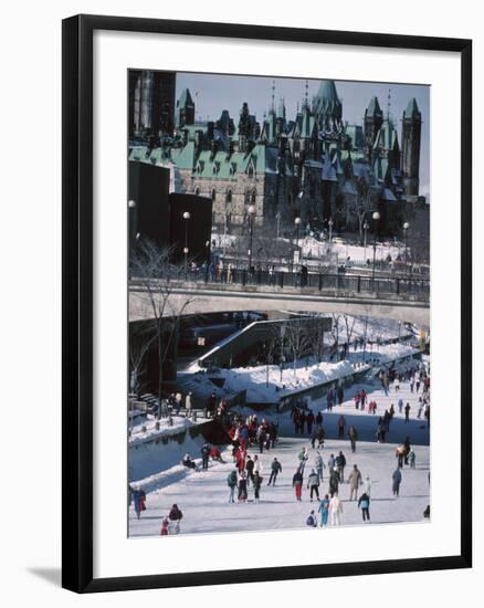 Skating on the Rideau Canal - Ottawa, Ontario, Canada--Framed Photographic Print