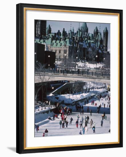 Skating on the Rideau Canal - Ottawa, Ontario, Canada-null-Framed Photographic Print