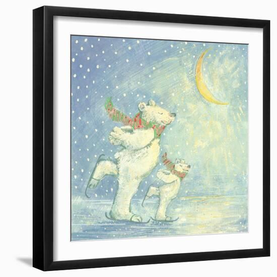 Skating Polar Bears-David Cooke-Framed Giclee Print
