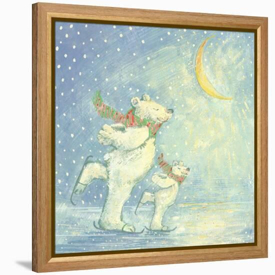 Skating Polar Bears-David Cooke-Framed Premier Image Canvas