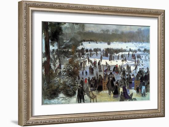 Skating Runners in the Bois De Bologne-Pierre-Auguste Renoir-Framed Art Print