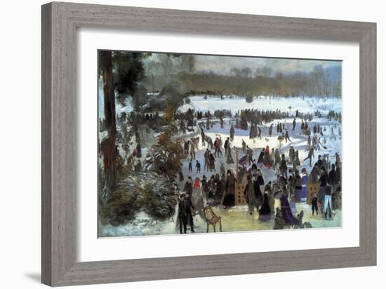 Skating Runners in the Bois De Bologne-Pierre-Auguste Renoir-Framed Art Print