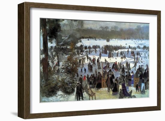 Skating Runners in the Bois De Bologne-Pierre-Auguste Renoir-Framed Art Print