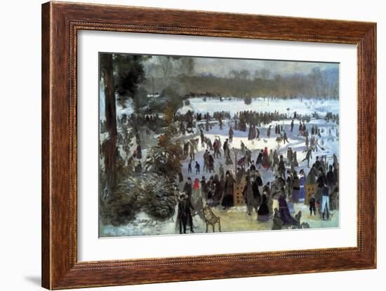 Skating Runners in the Bois De Bologne-Pierre-Auguste Renoir-Framed Art Print