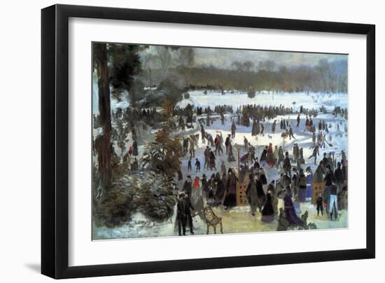 Skating Runners in the Bois De Bologne-Pierre-Auguste Renoir-Framed Art Print