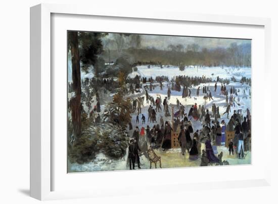 Skating Runners in the Bois De Bologne-Pierre-Auguste Renoir-Framed Art Print