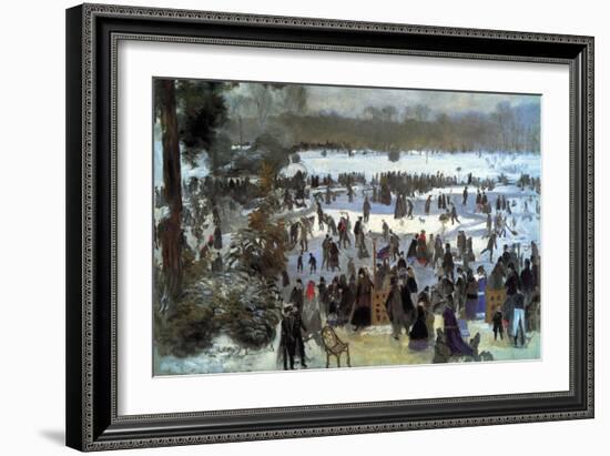 Skating Runners in the Bois De Bologne-Pierre-Auguste Renoir-Framed Art Print