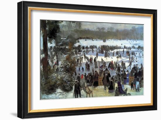 Skating Runners in the Bois De Bologne-Pierre-Auguste Renoir-Framed Art Print