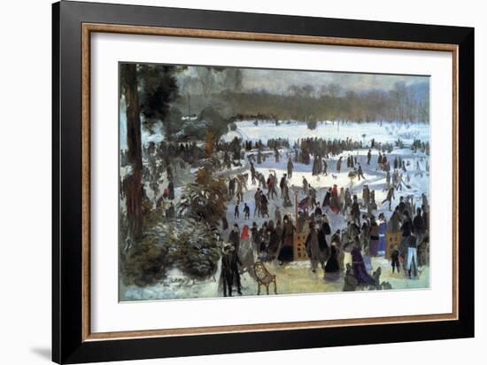 Skating Runners In The Bois De Bologne-Pierre-Auguste Renoir-Framed Art Print