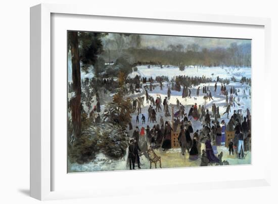 Skating Runners In The Bois De Bologne-Pierre-Auguste Renoir-Framed Art Print