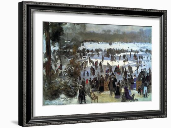 Skating Runners In The Bois De Bologne-Pierre-Auguste Renoir-Framed Art Print