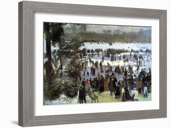 Skating Runners In The Bois De Bologne-Pierre-Auguste Renoir-Framed Art Print