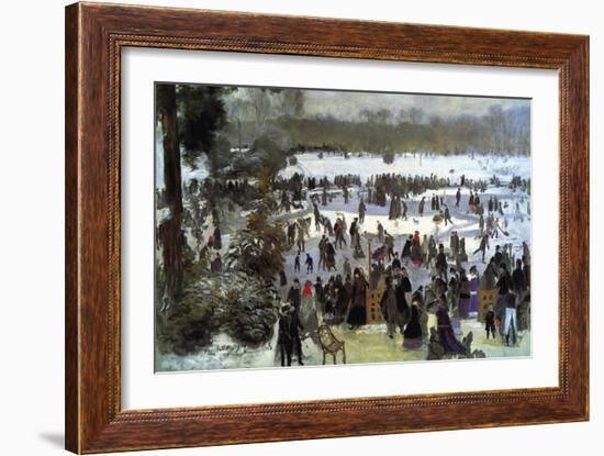 Skating Runners In The Bois De Bologne-Pierre-Auguste Renoir-Framed Art Print