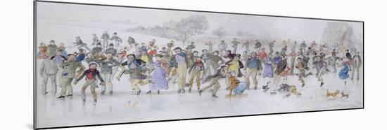 Skating Scene (Pen and Ink and W/C on Paper)-Charles Altamont Doyle-Mounted Giclee Print