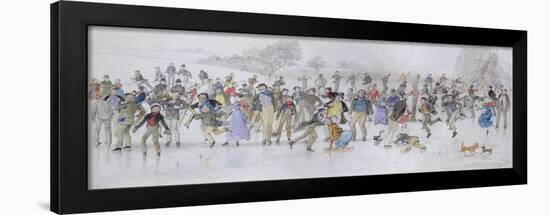 Skating Scene (Pen and Ink and W/C on Paper)-Charles Altamont Doyle-Framed Giclee Print