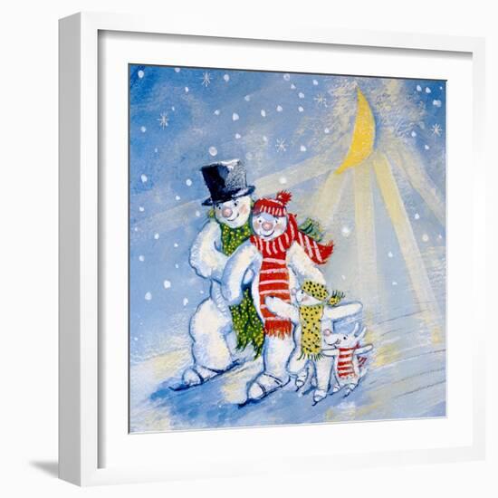 Skating Snow Family-David Cooke-Framed Giclee Print