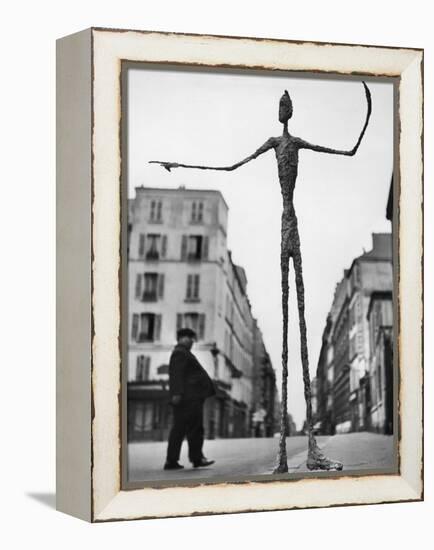 Skeletal Giacometti Sculpture on Parisian Street-Gordon Parks-Framed Premier Image Canvas
