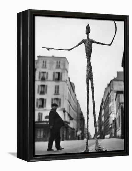 Skeletal Giacometti Sculpture on Parisian Street-Gordon Parks-Framed Premier Image Canvas