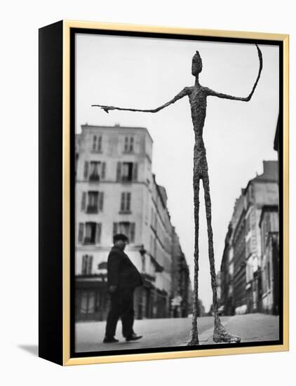 Skeletal Giacometti Sculpture on Parisian Street-Gordon Parks-Framed Premier Image Canvas