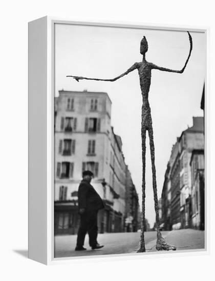 Skeletal Giacometti Sculpture on Parisian Street-Gordon Parks-Framed Premier Image Canvas