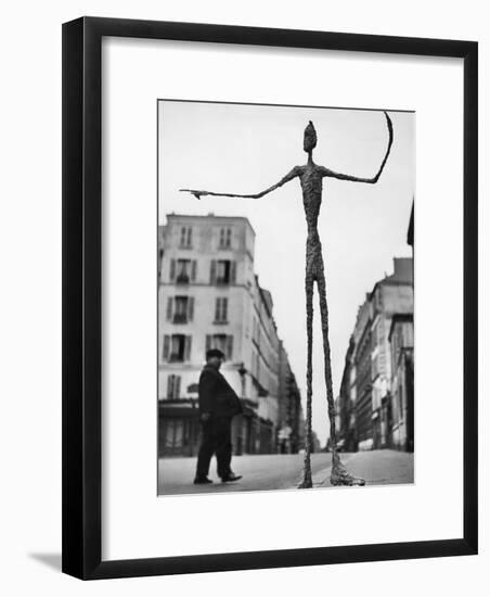 Skeletal Giacometti Sculpture on Parisian Street-Gordon Parks-Framed Premium Photographic Print